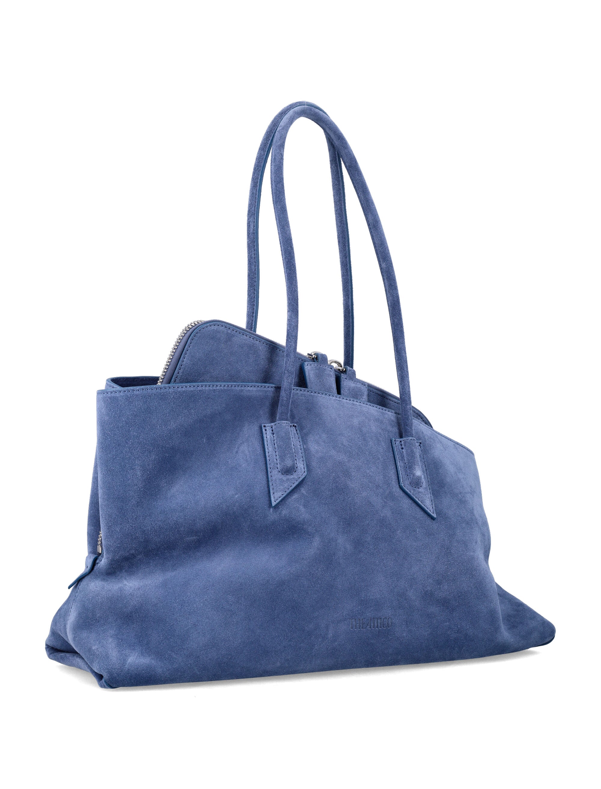 The Attico La Passeggiata Suede Medium Tote Sapphire Blue Bos Taurus Lining Shoulder Bag