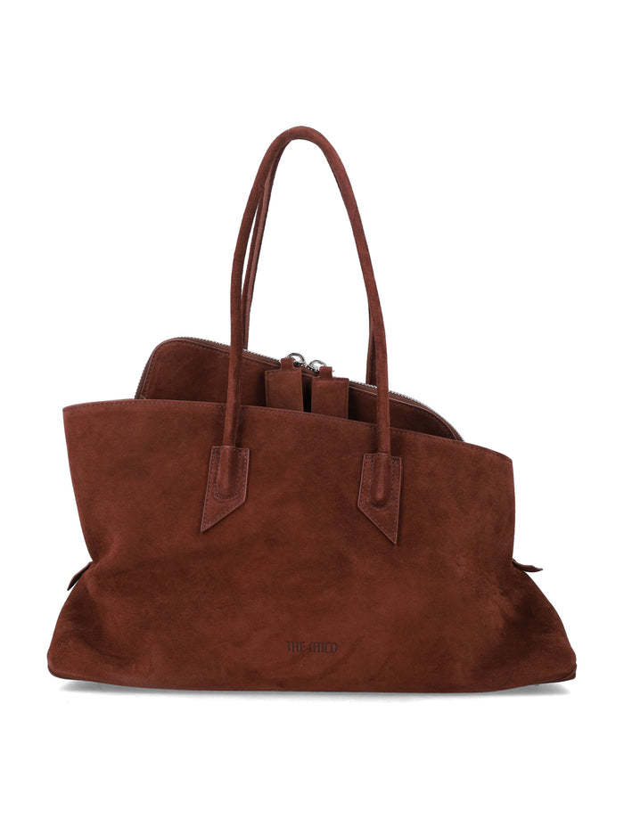 The Attico La Passeggiata Suede Medium Tote Light Choco Bos Taurus Lining Shoulder Bag