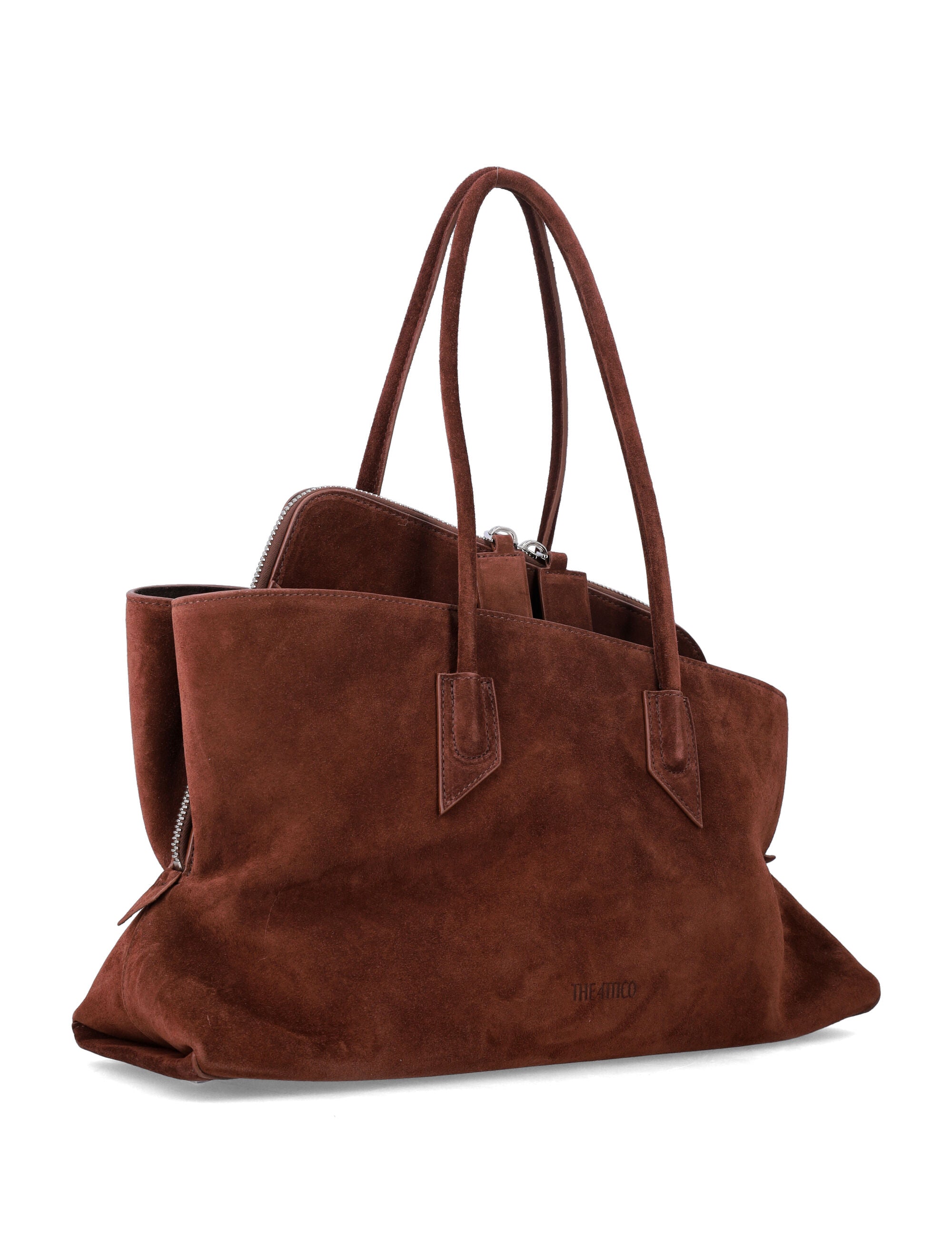 The Attico La Passeggiata Suede Medium Tote Light Choco Bos Taurus Lining Shoulder Bag