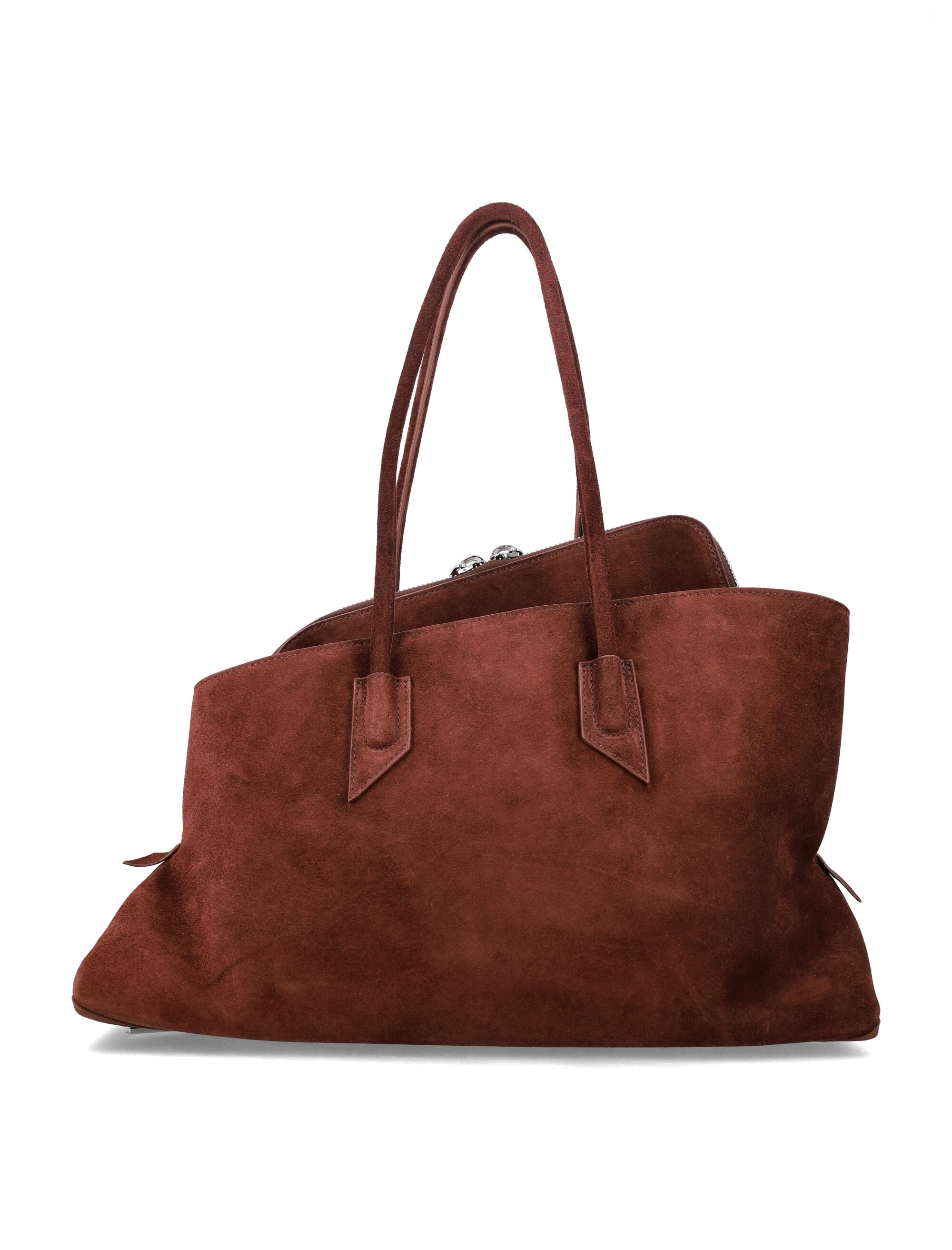 The Attico La Passeggiata Suede Medium Tote Light Choco Bos Taurus Lining Shoulder Bag