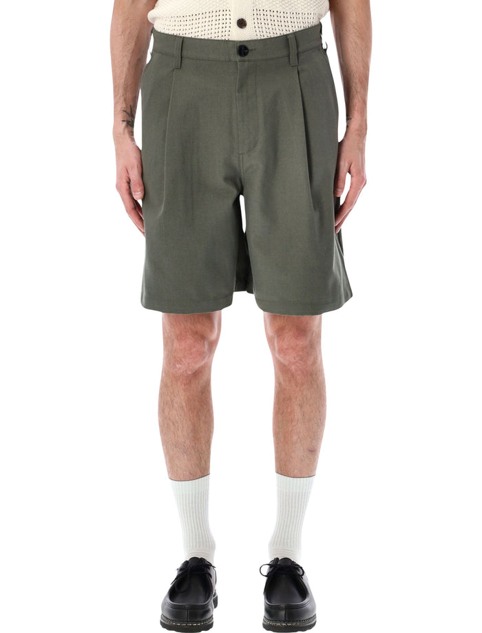 Obey Dean pleated shorts Tea Leaf Polyester