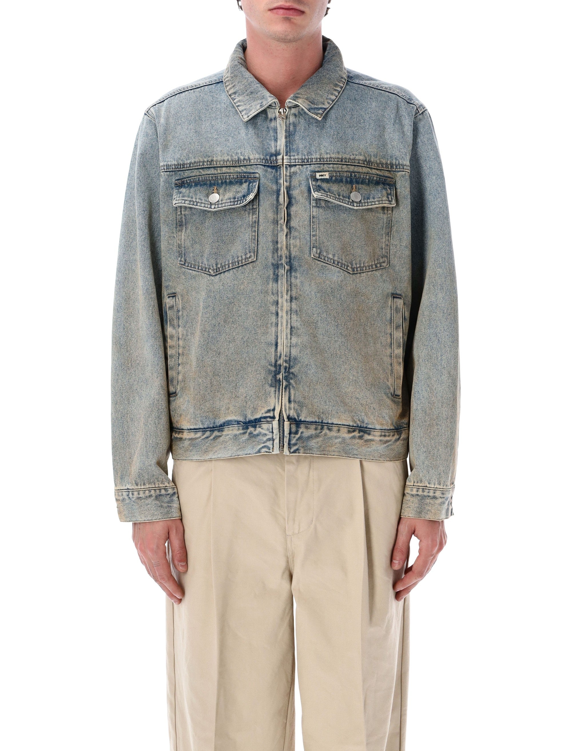 Obey Base Trucker jacket Light Indigo Cotton