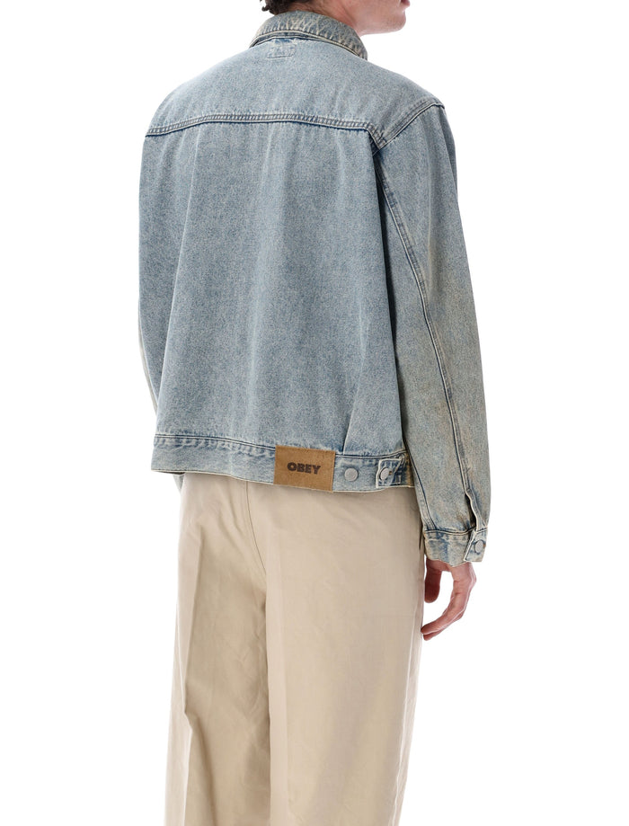 Obey Base Trucker jacket Light Indigo Cotton