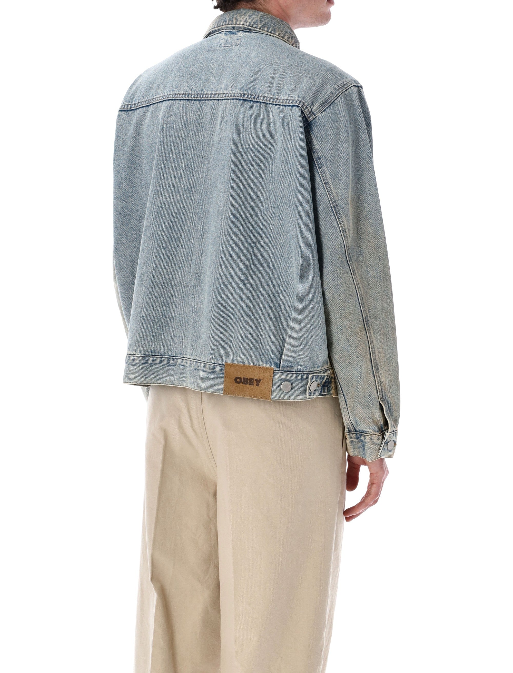 Obey Base Trucker jacket Light Indigo Cotton
