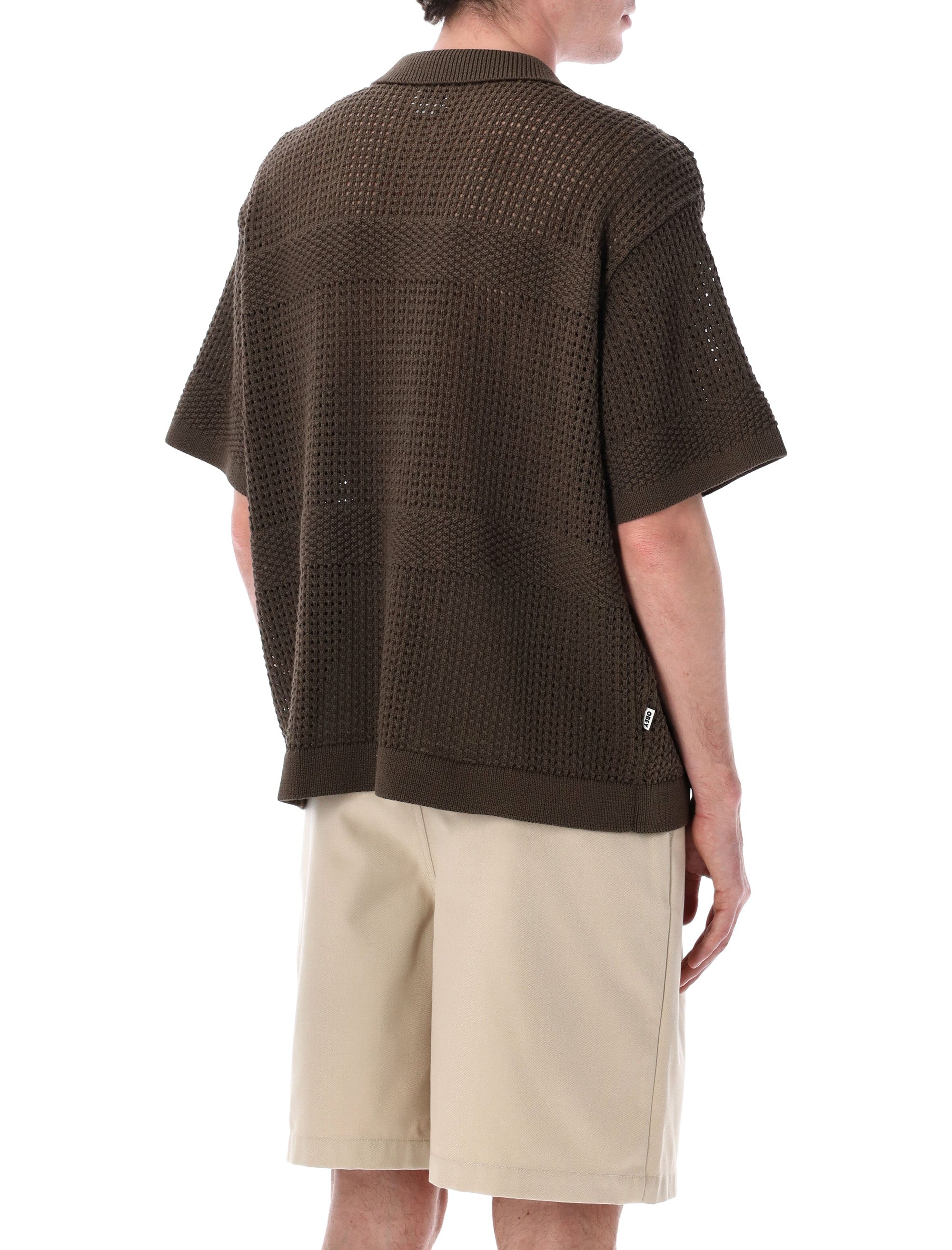 Obey Zach Knit Shirt Wren Cotton Cardigan