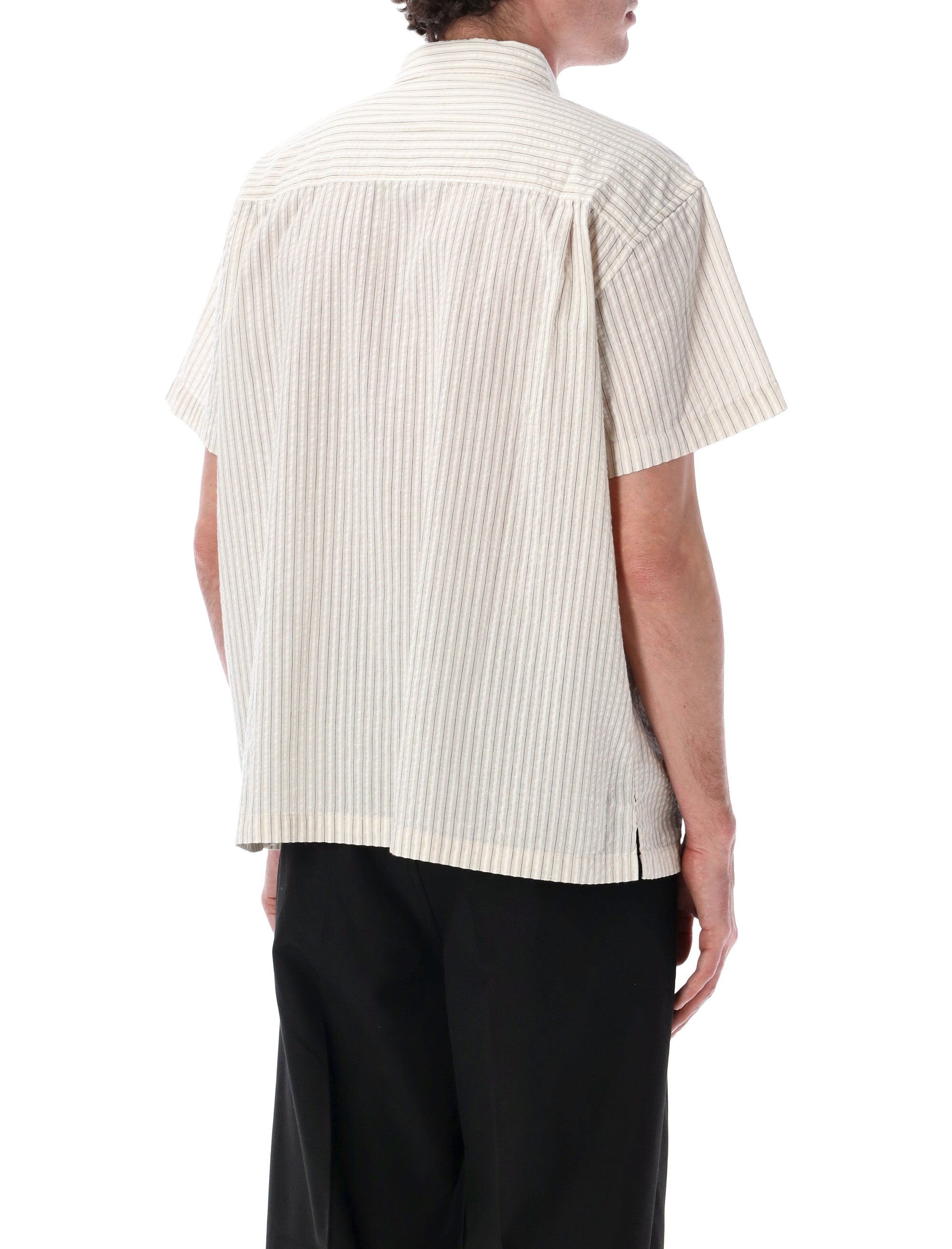 Obey Alan stripe seersucker shirt Unbleached Cotton