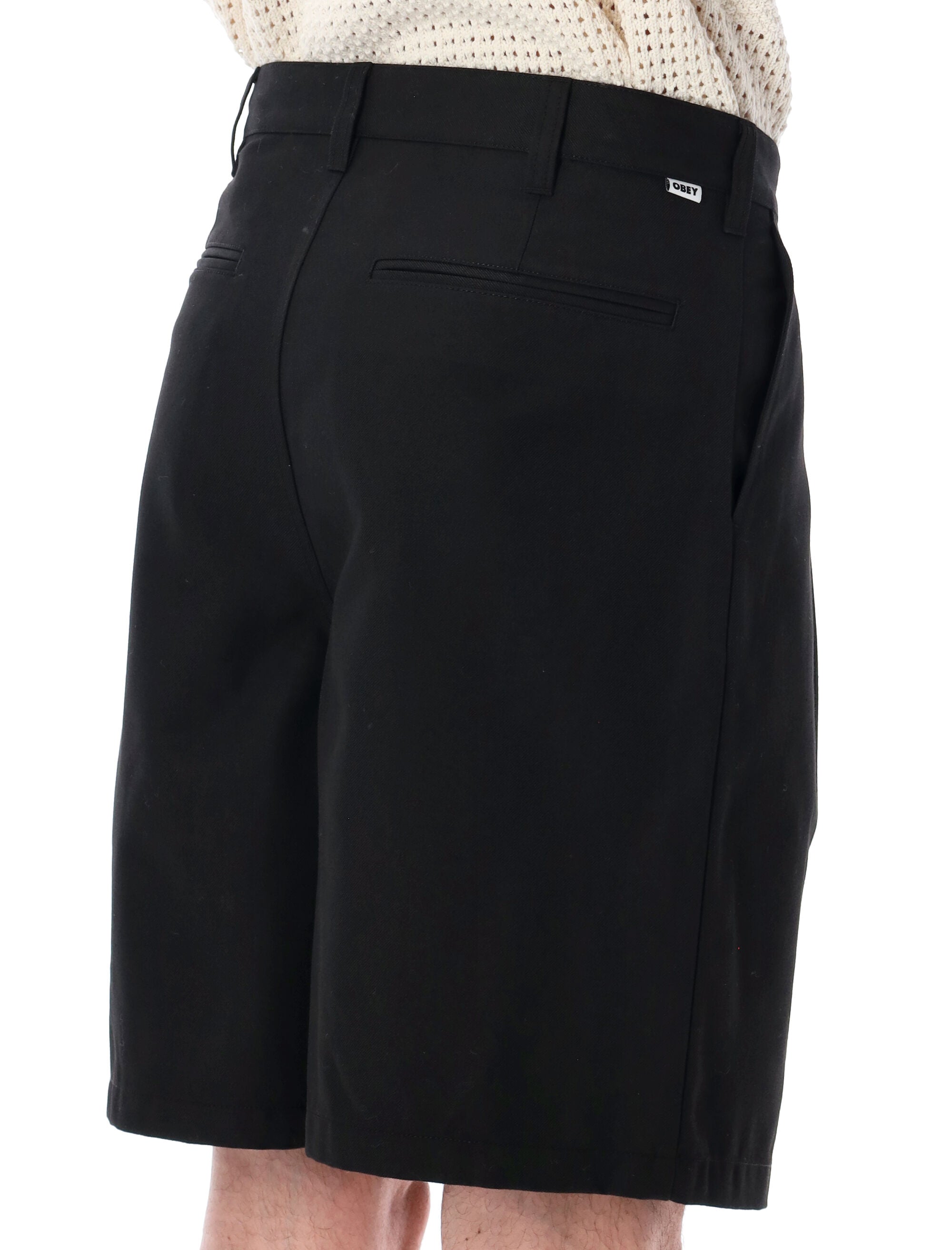 Obey Dean Pleated Shorts Black Polyester