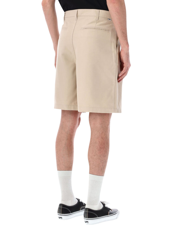 Obey Dean pleated shorts Cement Polyester