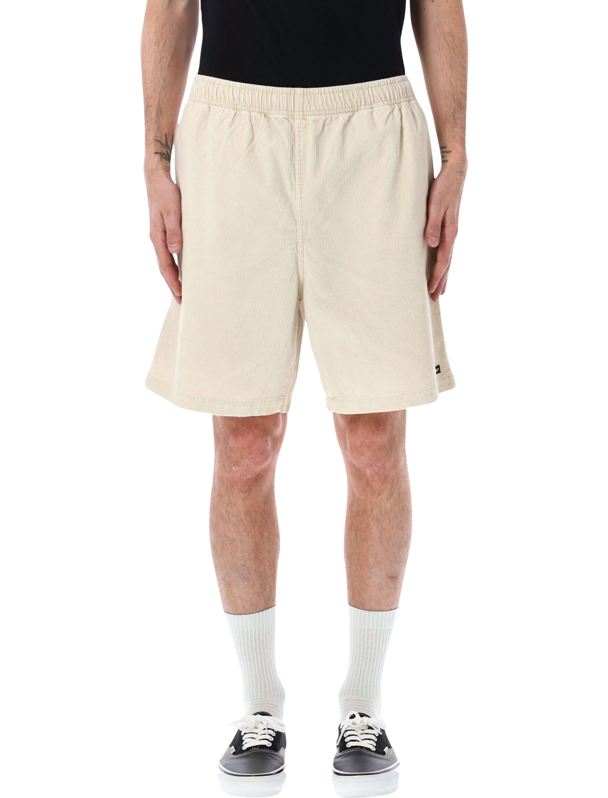 Obey Horizon corduroy cotton shorts Birch Faded Wash