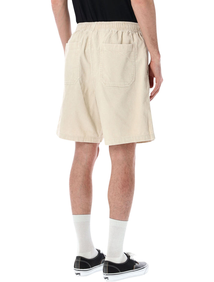 Obey Horizon corduroy cotton shorts Birch Faded Wash