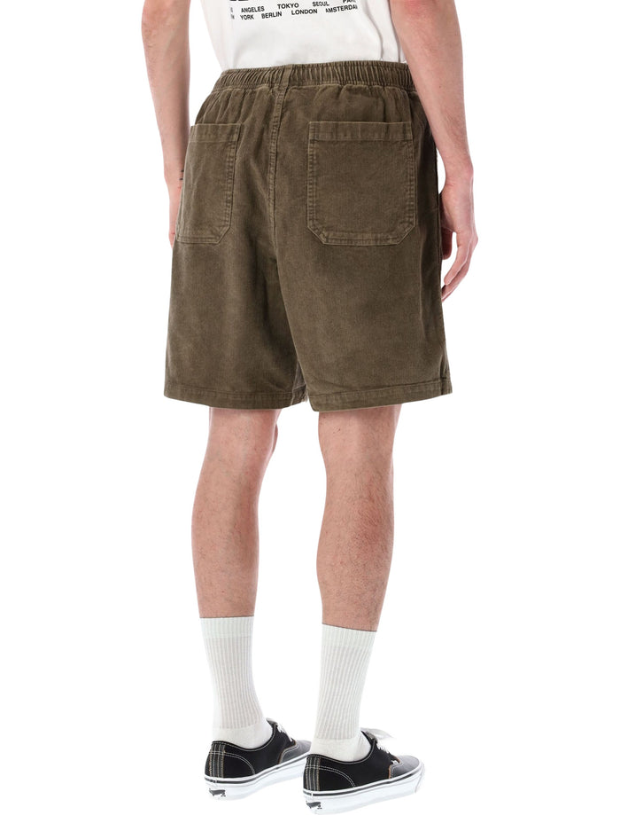 Obey Horizon corduroy cotton shorts Canteen Faded Wash