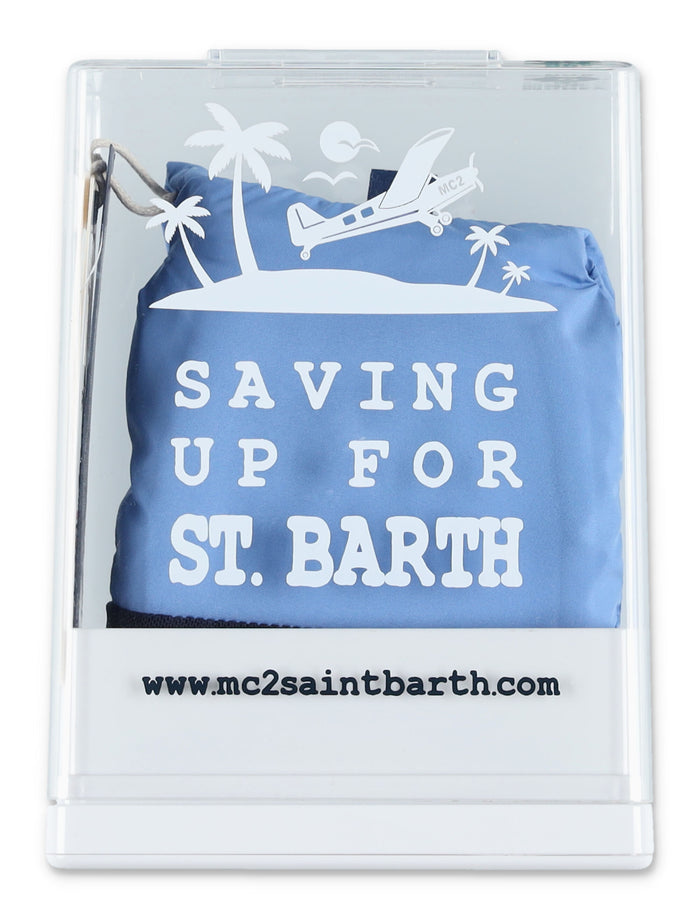 Mc2 Saint Barth X Pantone Light Blue Swim Shorts For Kids Polyester Swimwear