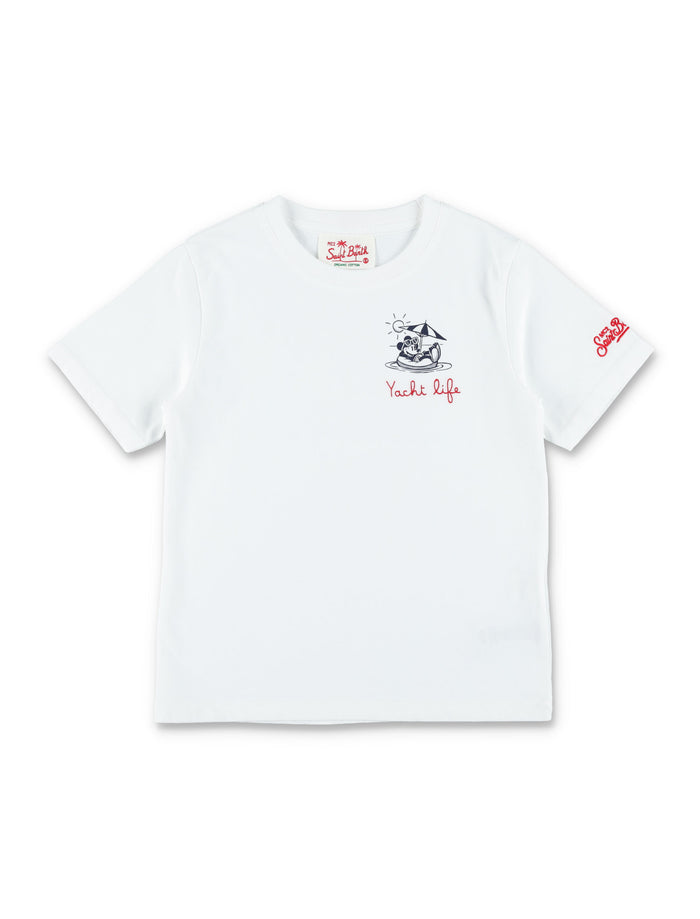 Mc2 Saint Barth Portofino Junior T-Shirt White Cotton