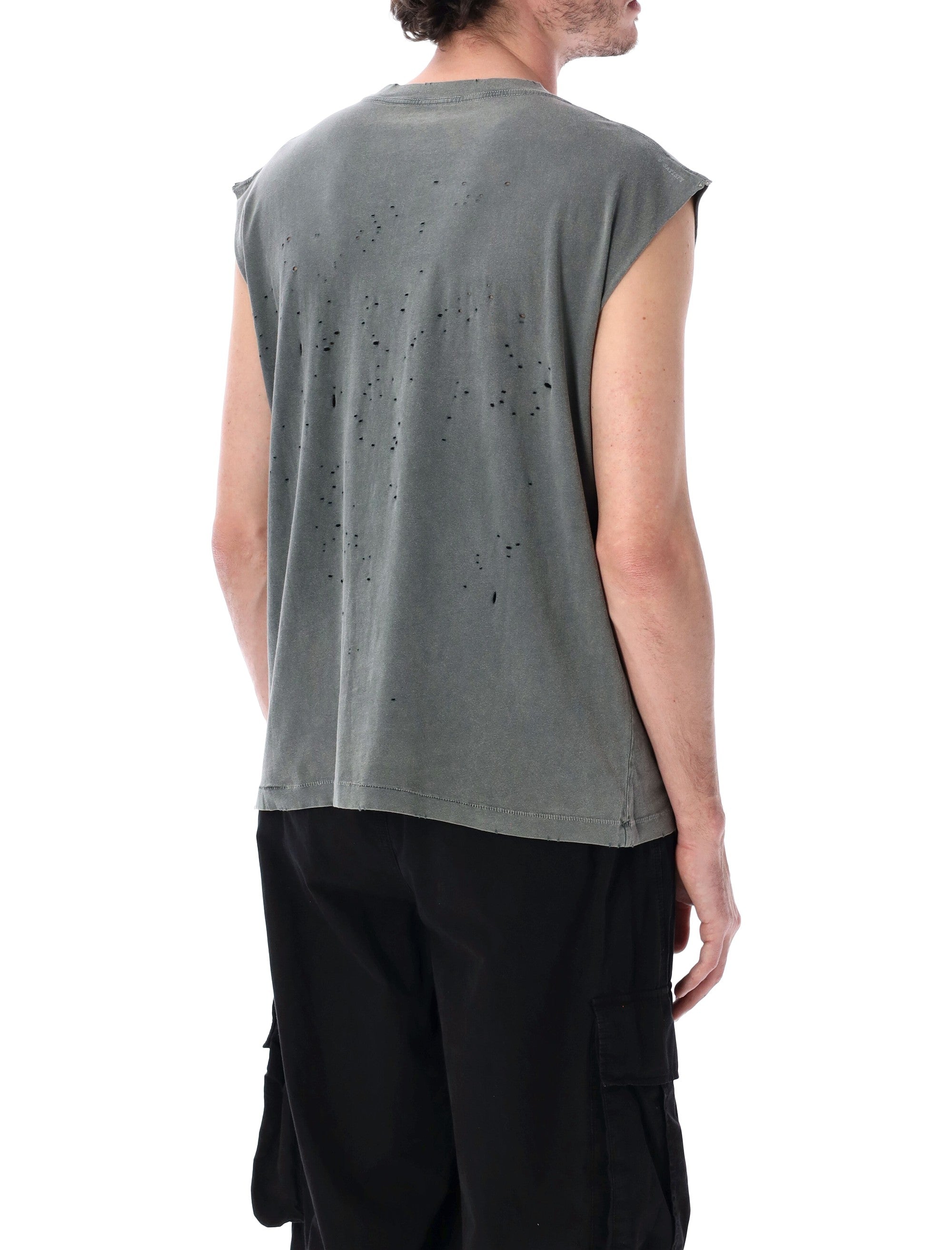 Satisfy Mothtech Muscle Organic Cotton Tee Faded Black T-shirt