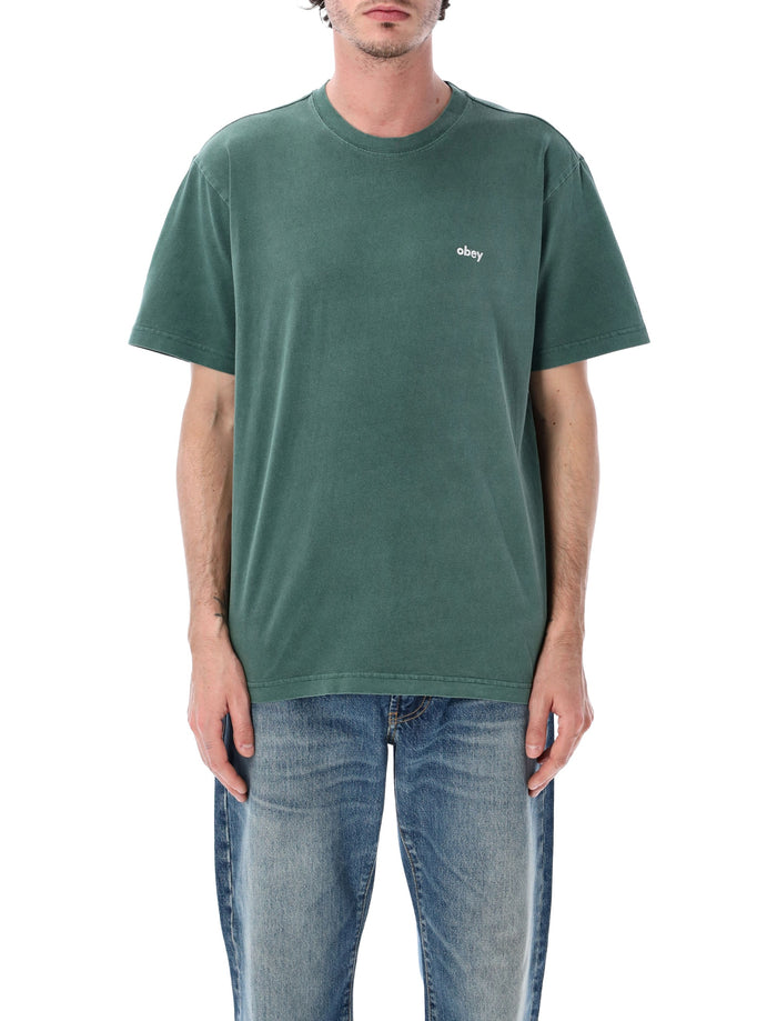 Obey Jersey T-Shirt With Embroidered Logo Pine Needle Cotton Tshirt