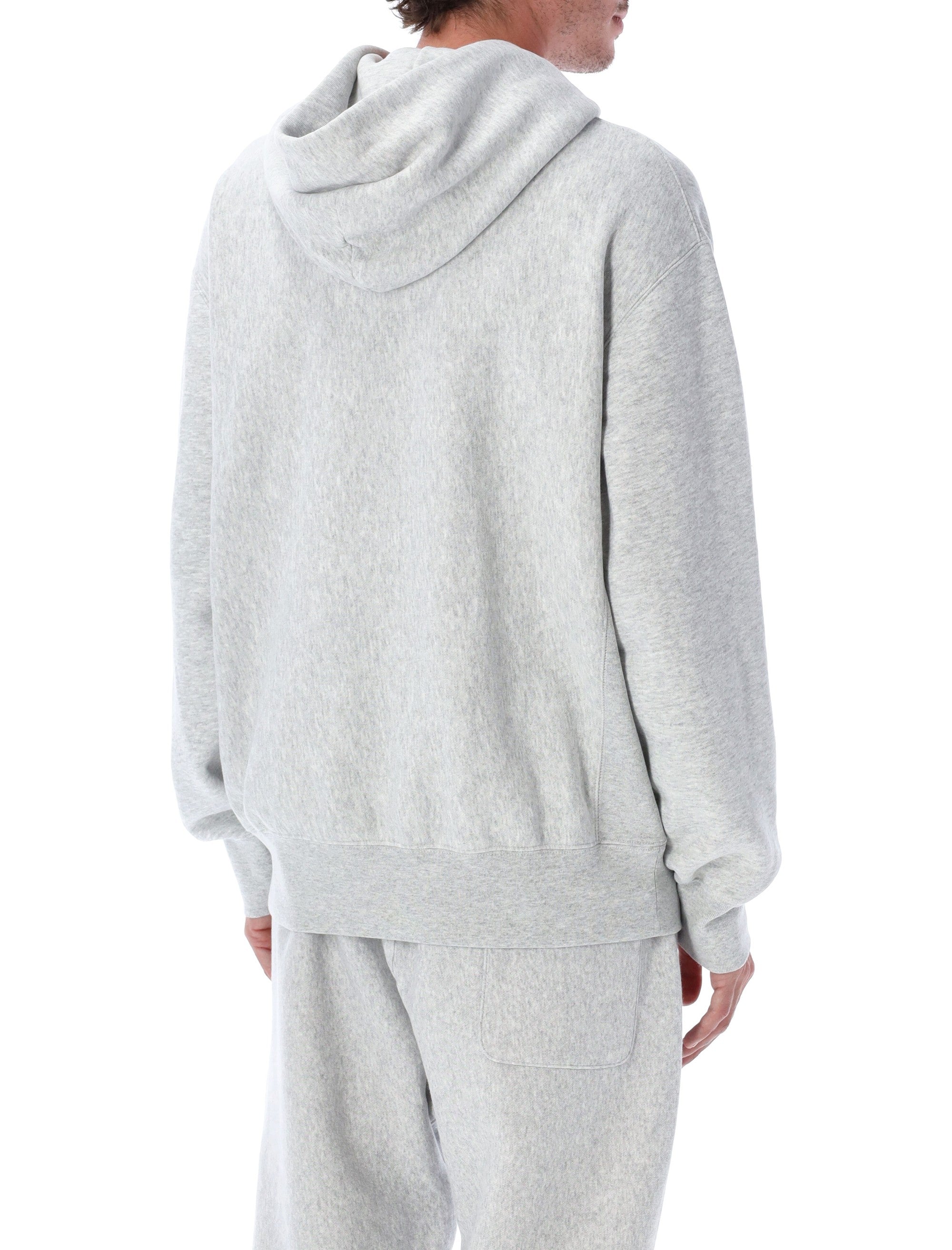 Champion Relaxed-Fit Hoodie With Logo Grey Mel Cotton Sweatshirt