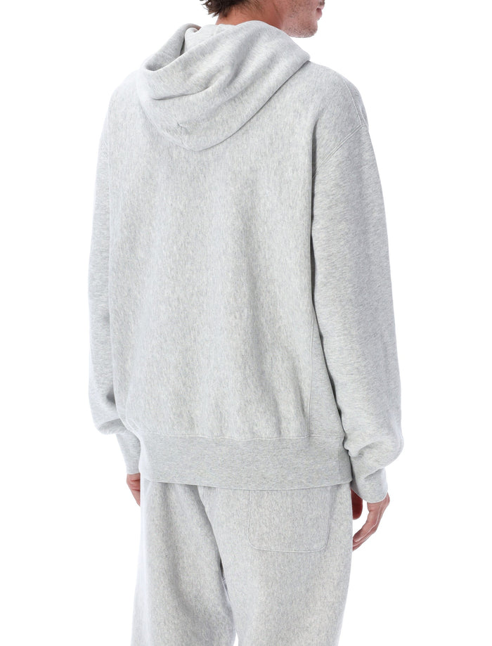 Champion Relaxed-Fit Hoodie With Logo Grey Mel Cotton Sweatshirt