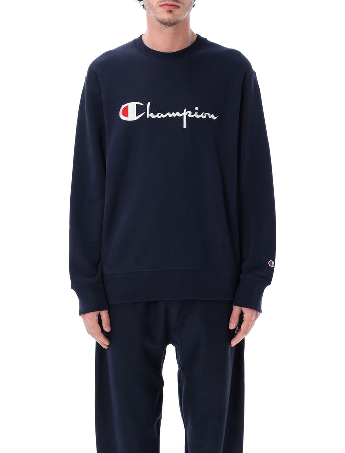 Champion Reverse Weave Crewneck Sweatshirt With Logo Nny Cotton