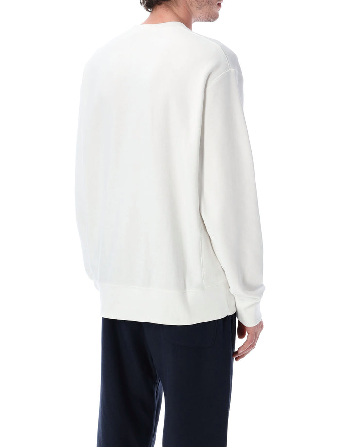 Champion Reverse Weave Crewneck Sweatshirt With Logo Wht Cotton