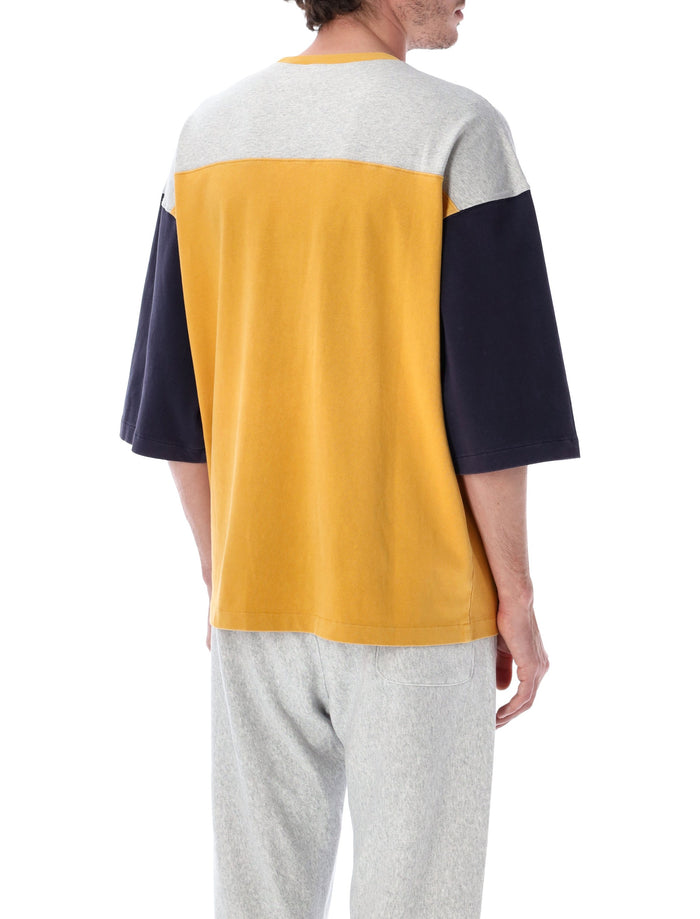 Champion Reverse Weave Colorblock T-Shirt Yellow Cotton Tshirt
