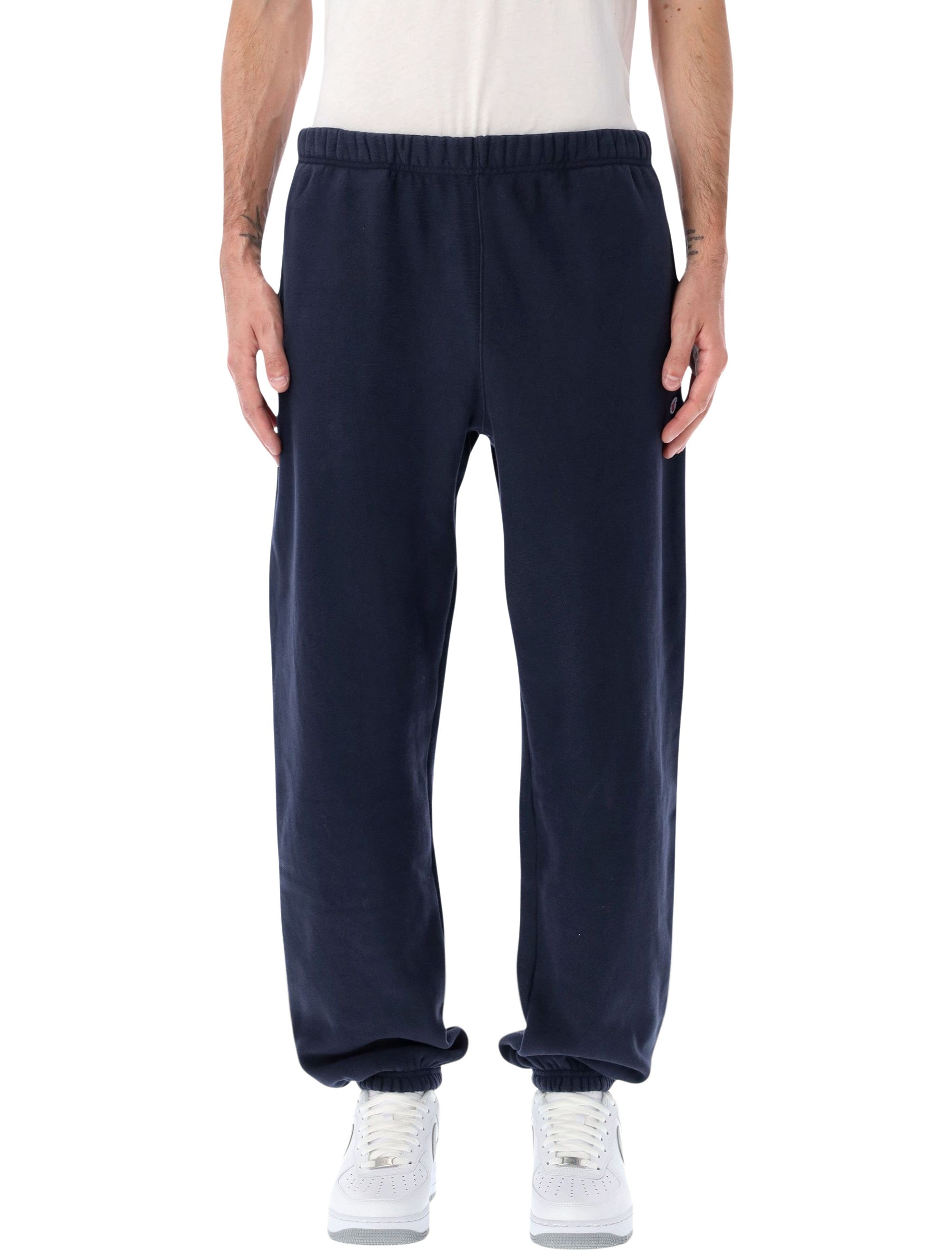 Champion Wide-Leg Fleece Joggers Navy Cotton