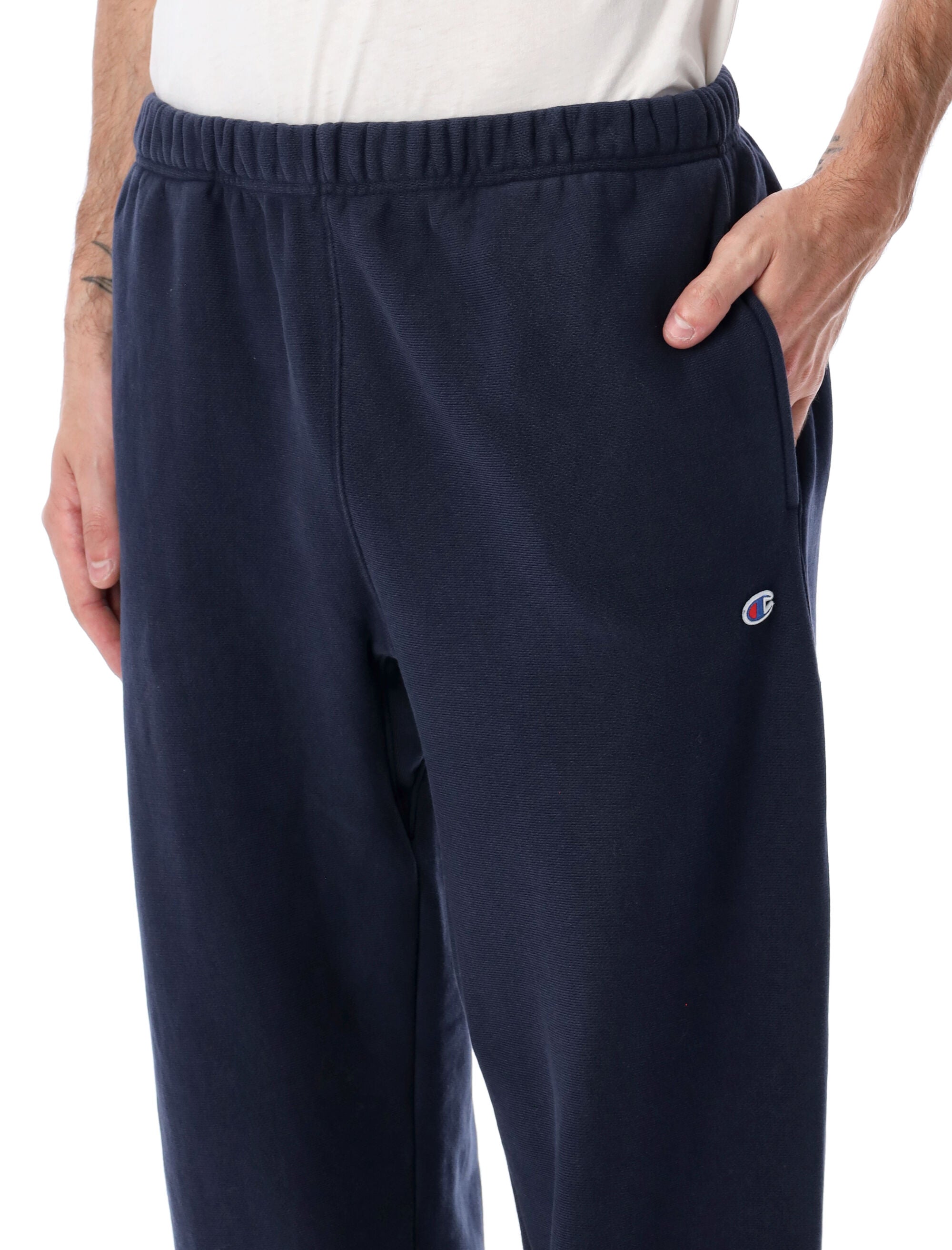 Champion Wide-Leg Fleece Joggers Navy Cotton