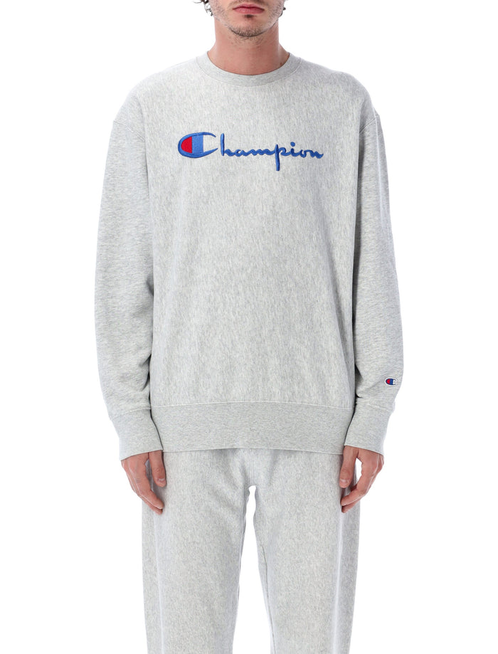 Champion Reverse Weave Crewneck Sweatshirt With Logo Loxgm Cotton