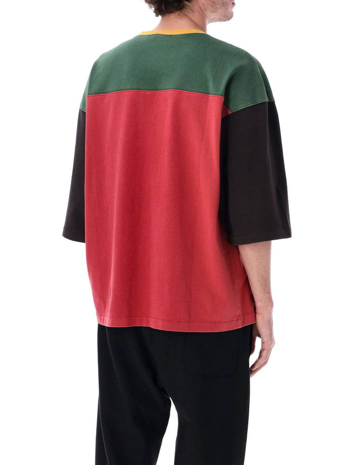 Champion Reverse Weave Colorblock T-Shirt Red Cotton Tshirt