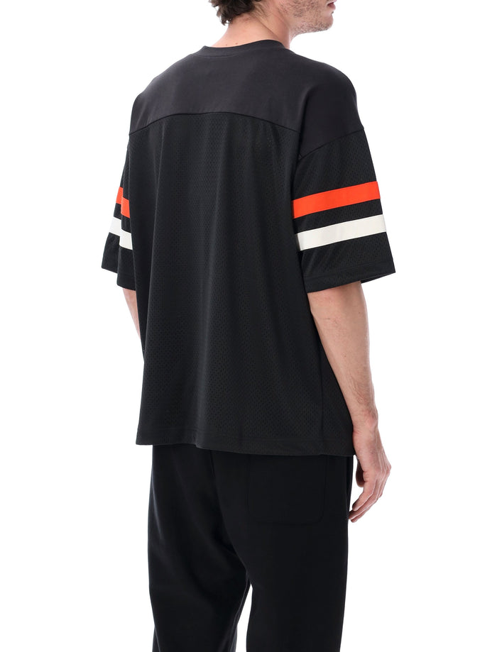 Champion Reverse Weave Mesh Football T-Shirt Black Polyester Tshirt
