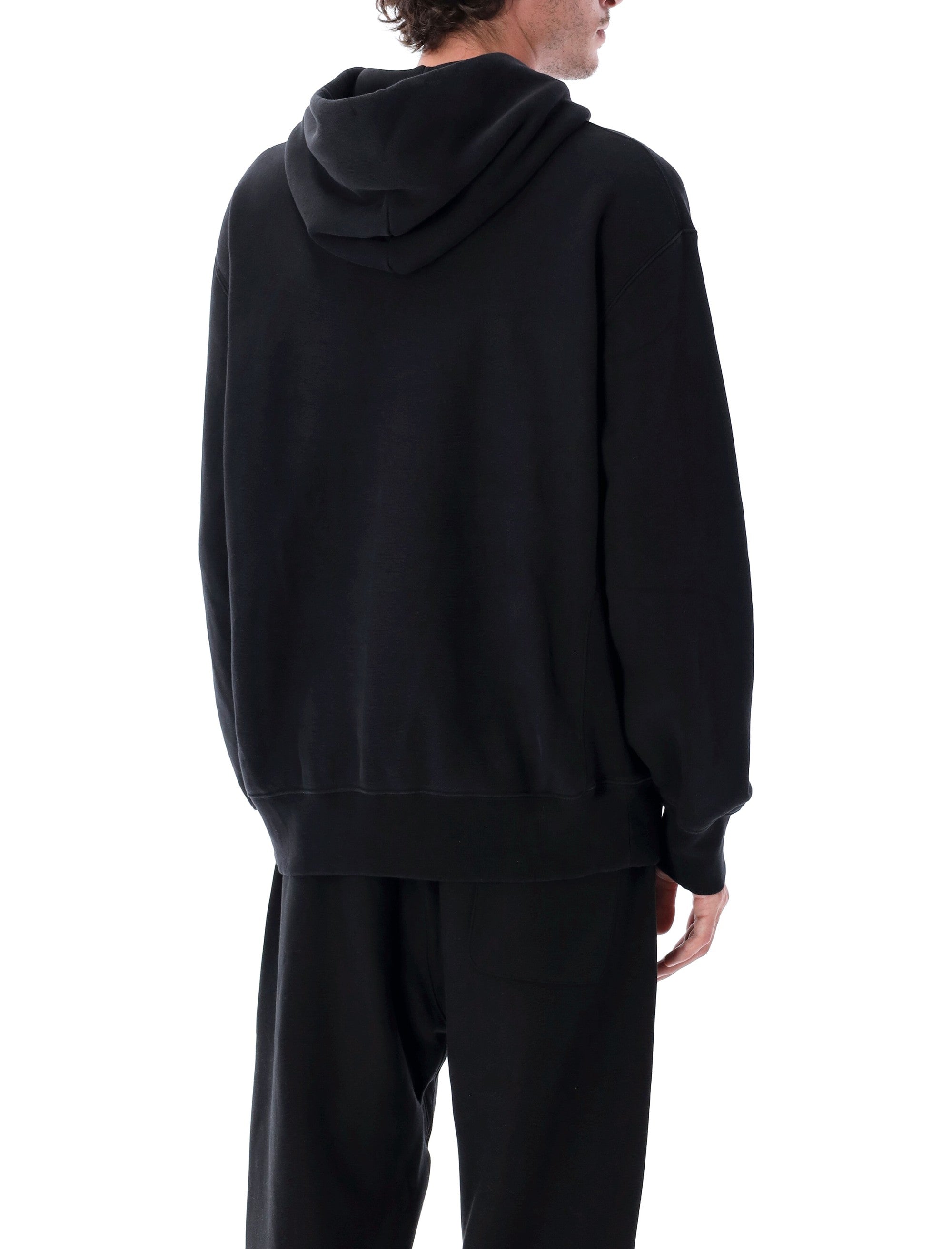 Champion Relaxed-Fit Hoodie With Logo Black Cotton Sweatshirt