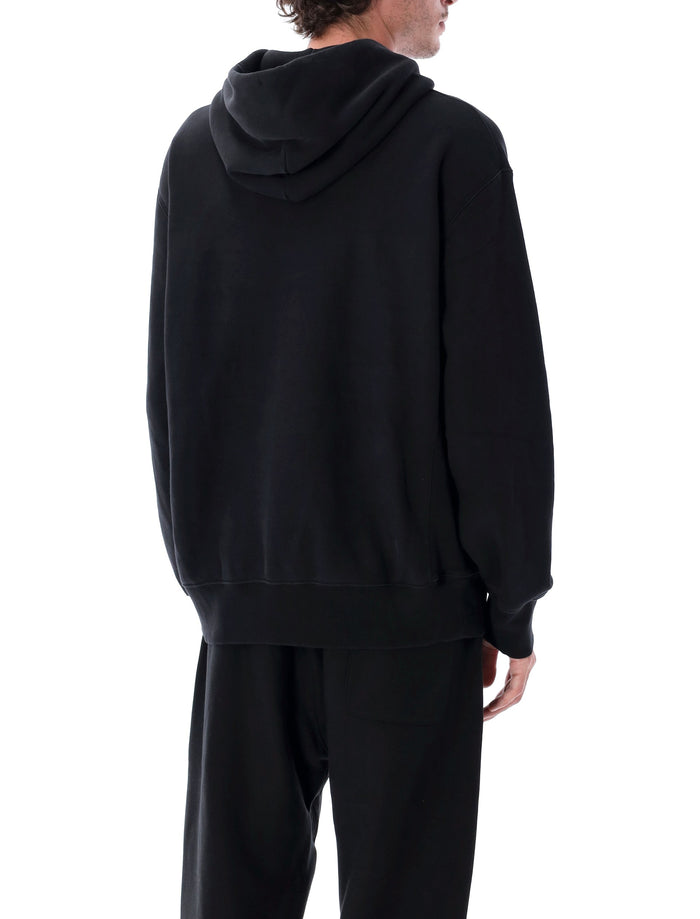 Champion Relaxed-Fit Hoodie With Logo Black Cotton Sweatshirt