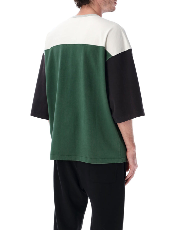 Champion Reverse Weave Colorblock T-Shirt Green Cotton Tshirt