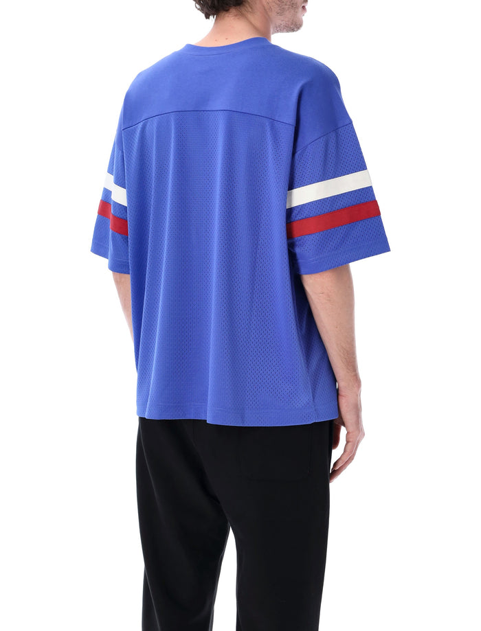Champion Reverse Weave Mesh Football T-Shirt Royal Blue Polyester Tshirt