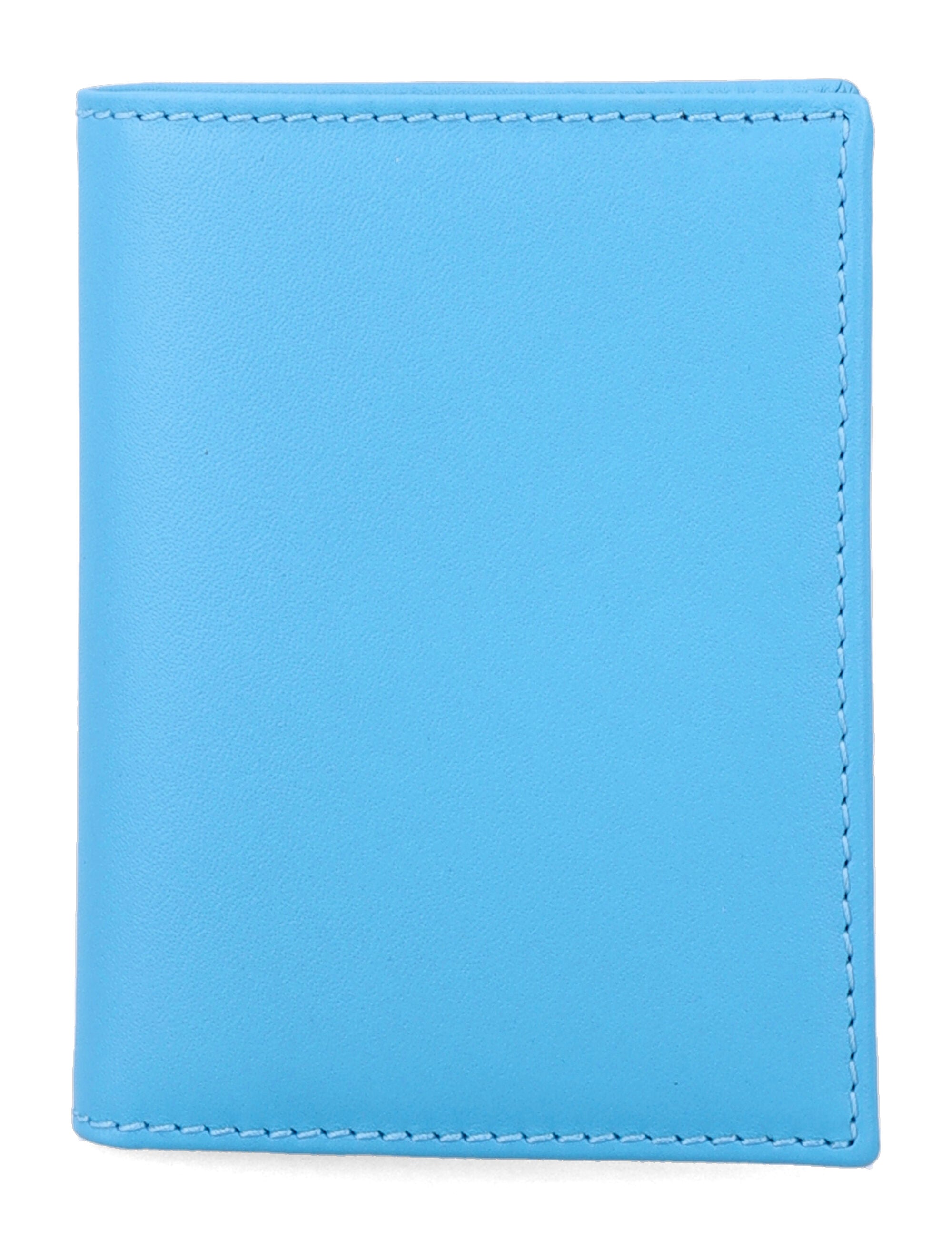Comme Des Garçons Wallet Leather Cardholder Light Blue Cow Hide