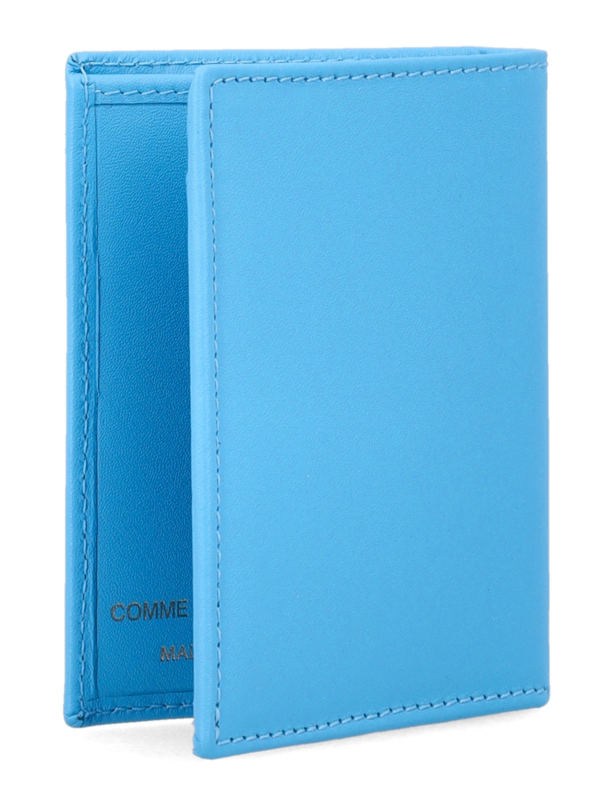 Comme Des Garçons Wallet Leather Cardholder Light Blue Cow Hide