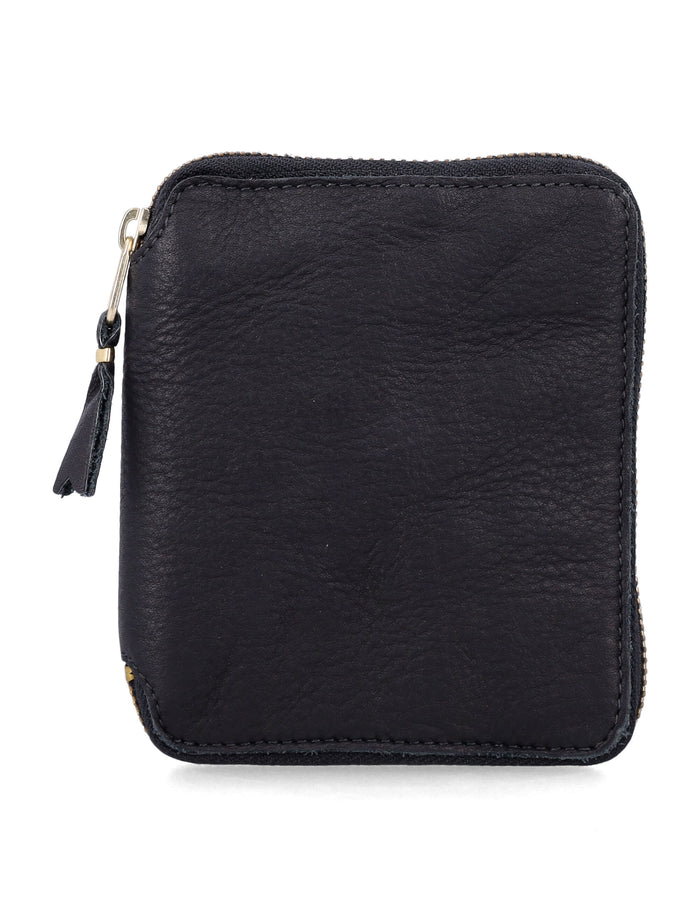 Comme Des Garçons Wallet Lenticular Zip Black Cowhide