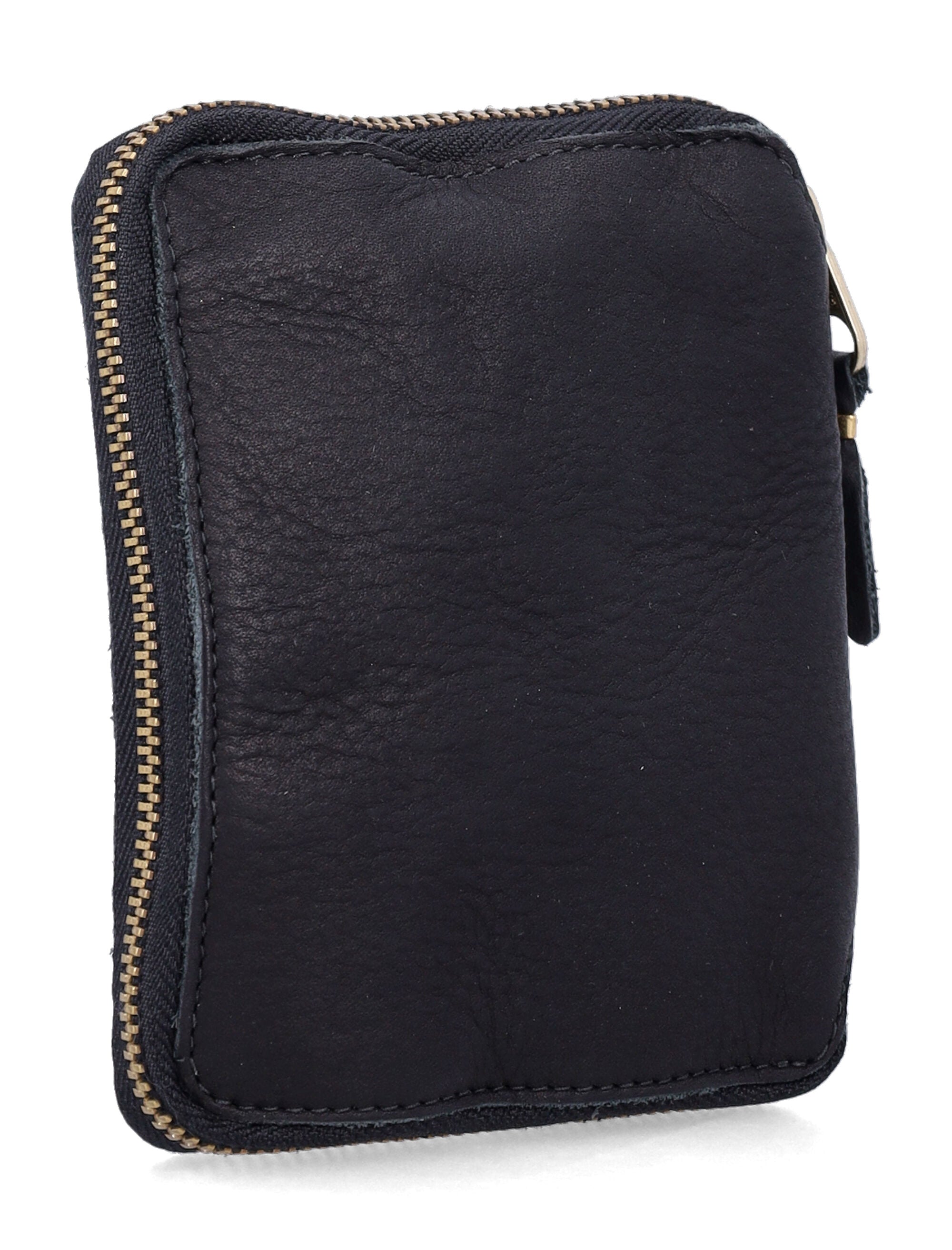 Comme Des Garçons Wallet Lenticular Zip Black Cowhide