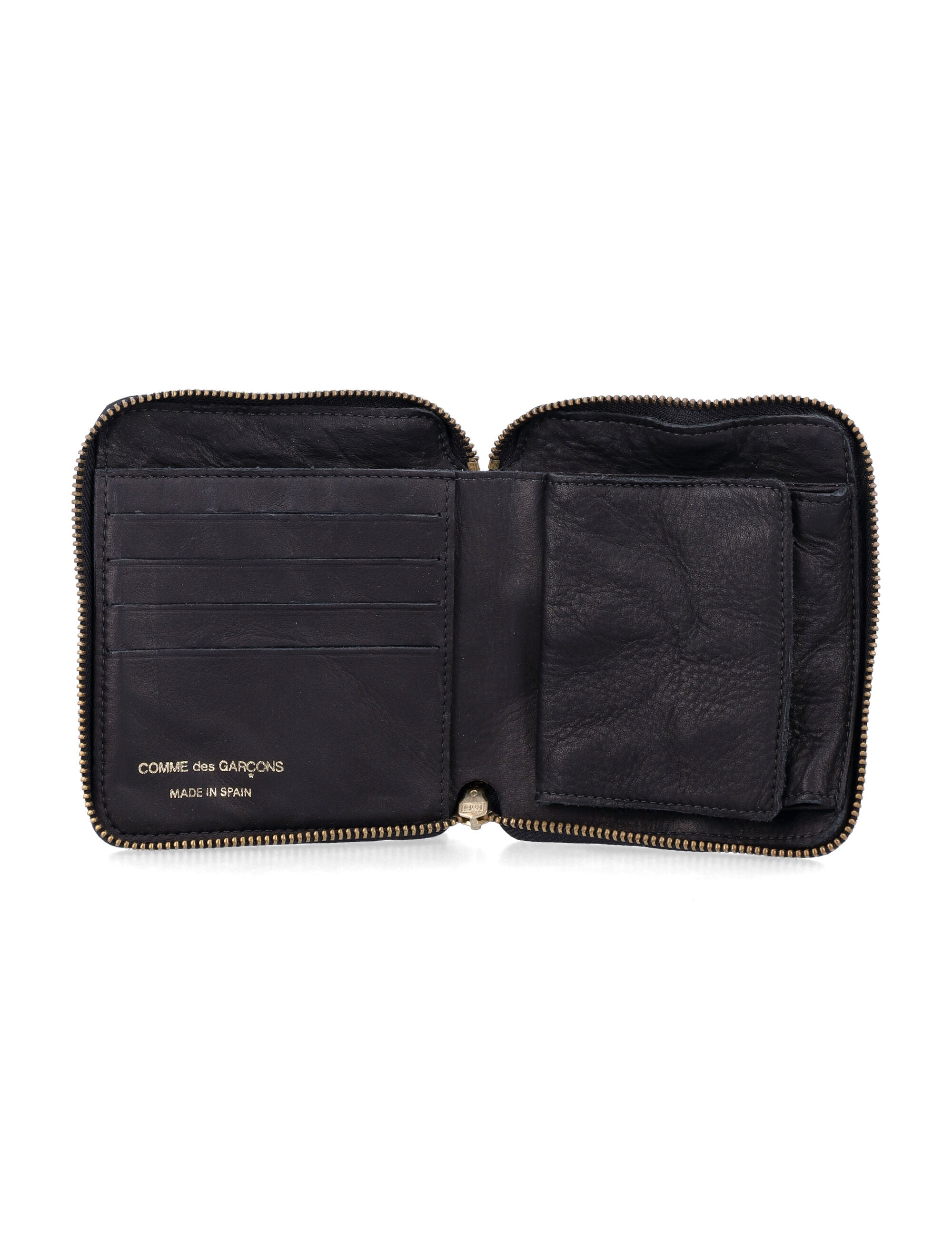 Comme Des Garçons Wallet Lenticular Zip Black Cowhide