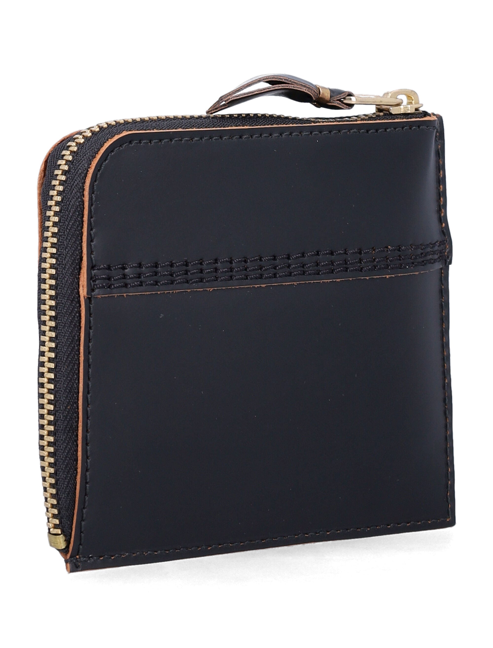 Comme Des Garçons Wallet Triple Stitch Black Leather