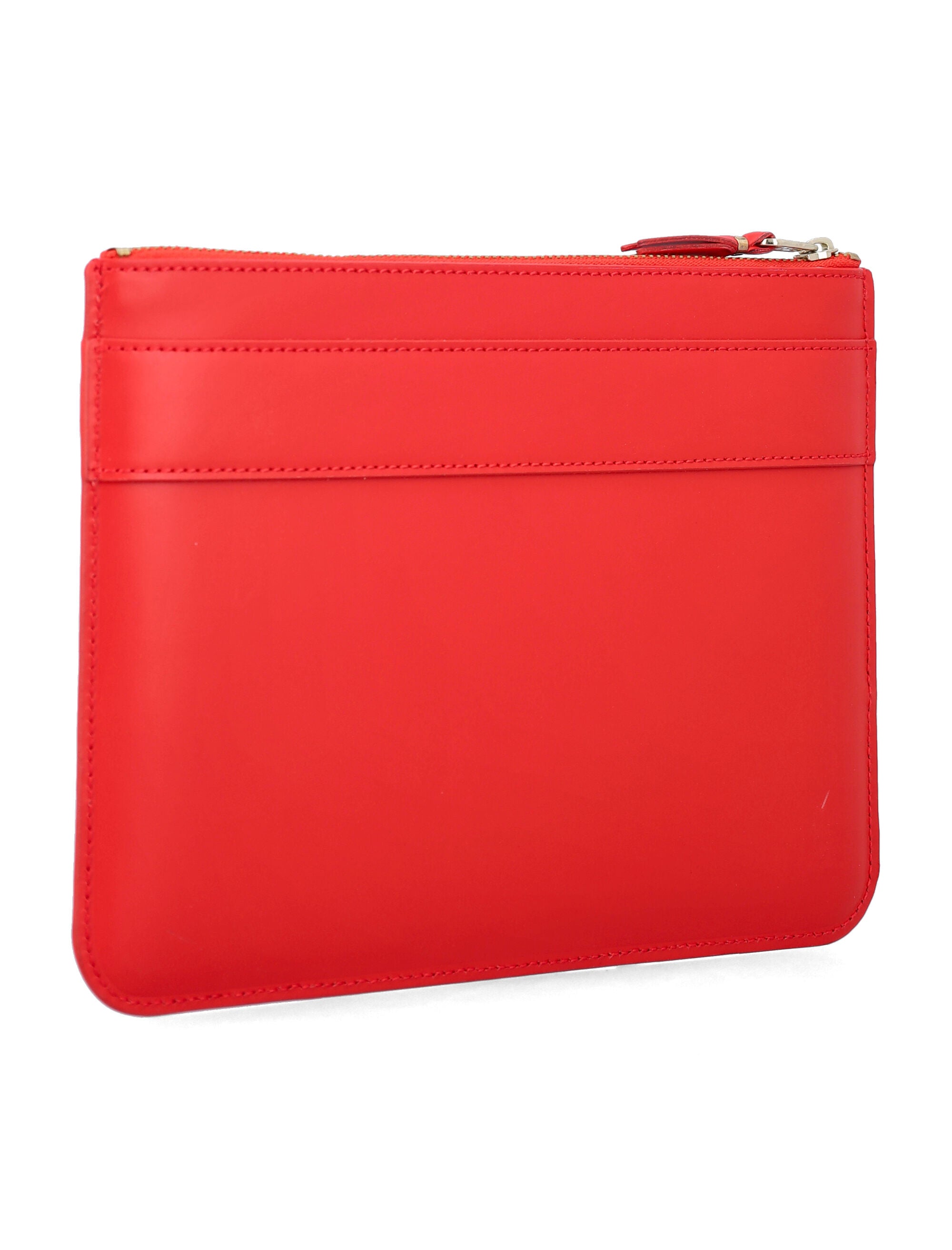 Comme Des Garçons Wallet Large Big Bow Leather Pouch Red Cowhide