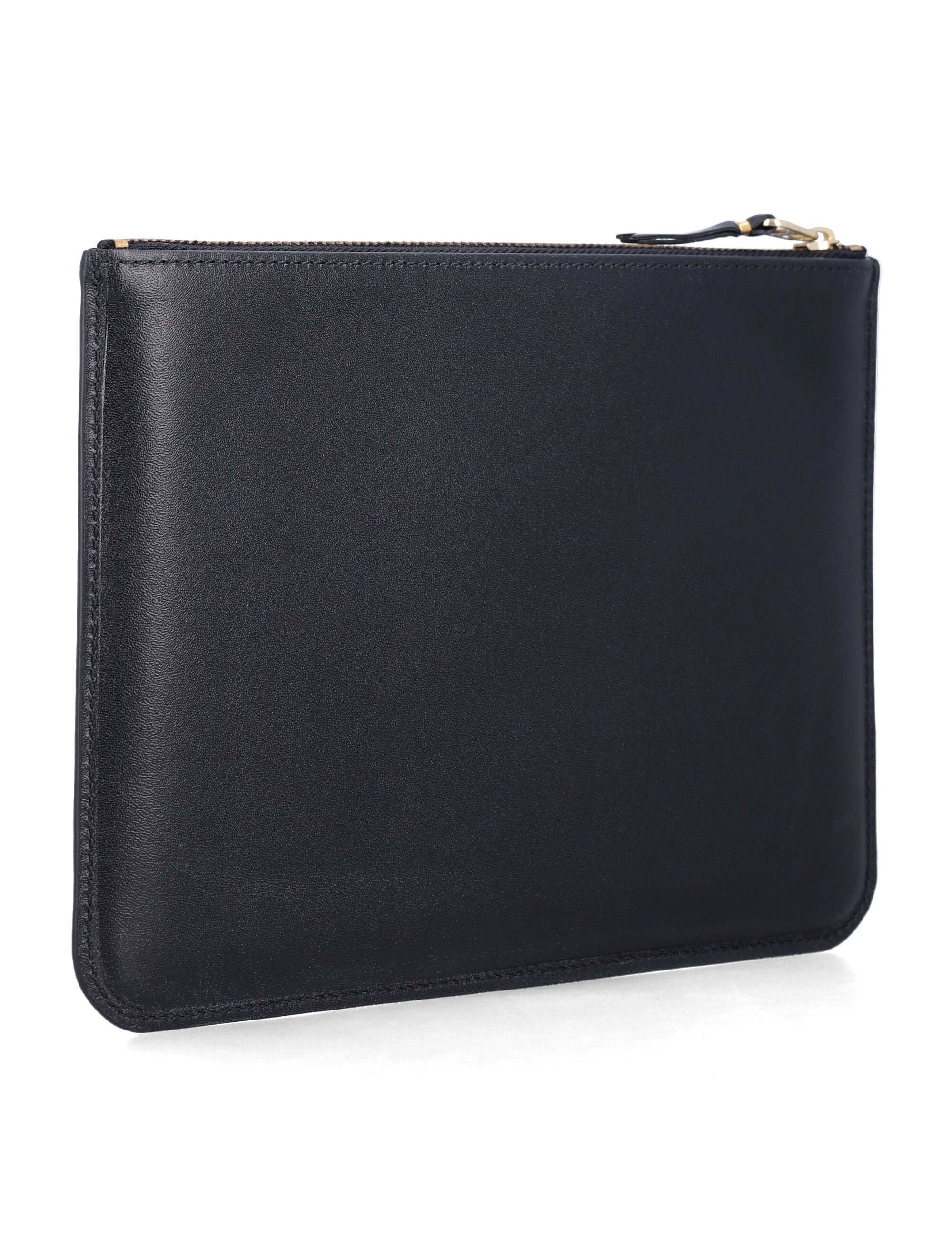 Comme Des Garçons Wallet Zip Pocket Pouch Black Leather