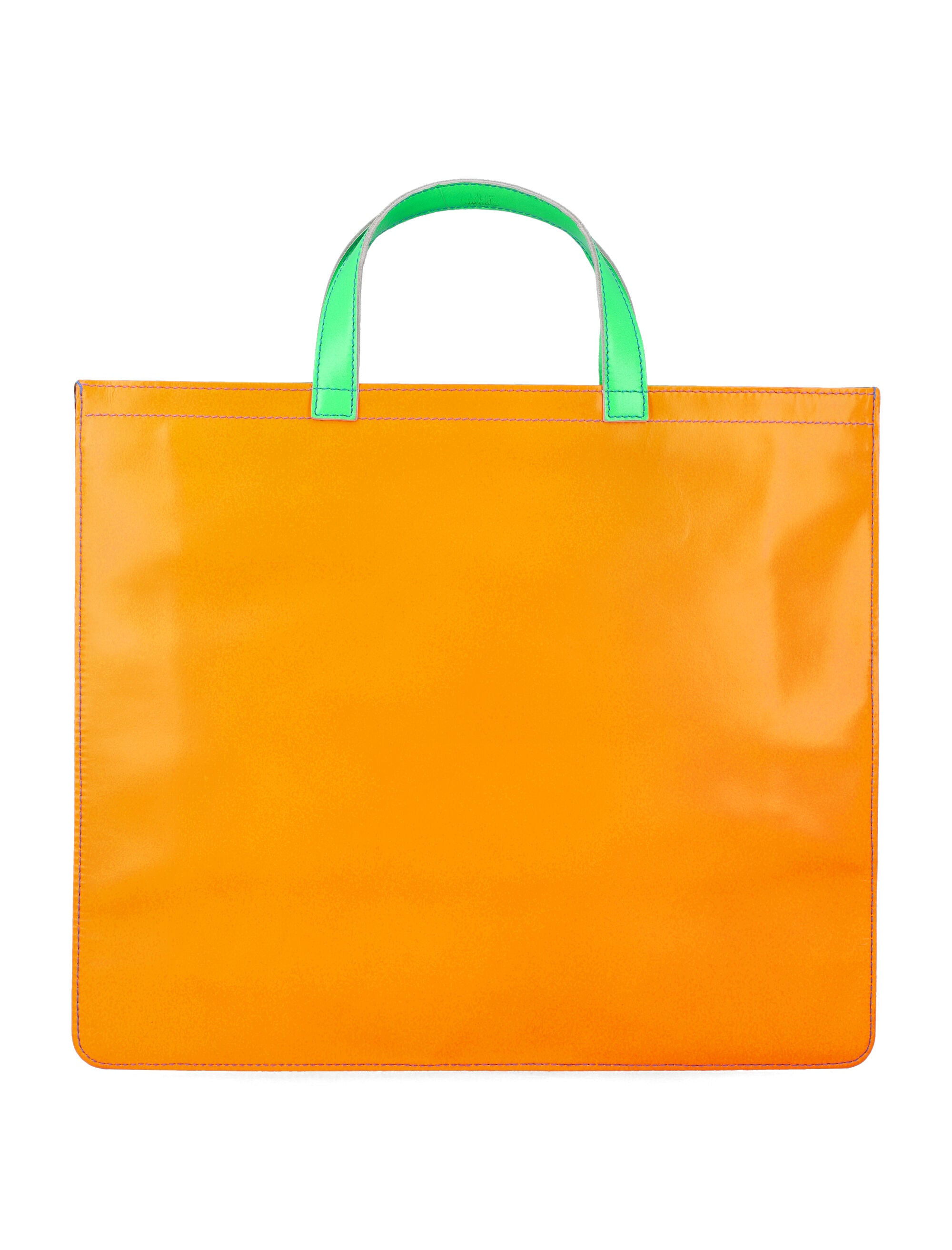 Comme Des Garçons Wallet Fluo Leather Tote Blue Orange Goat