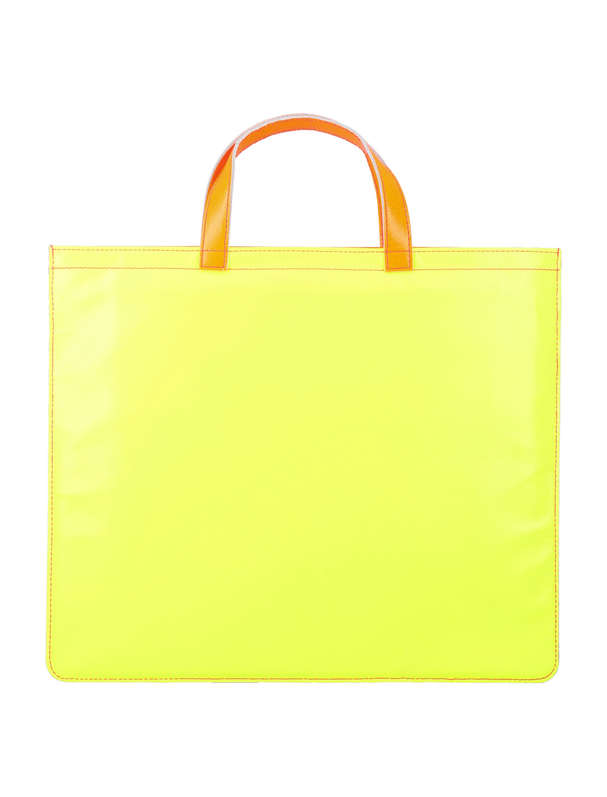 Comme Des Garçons Wallet Fluo Leather Tote Pink Yellow Goat
