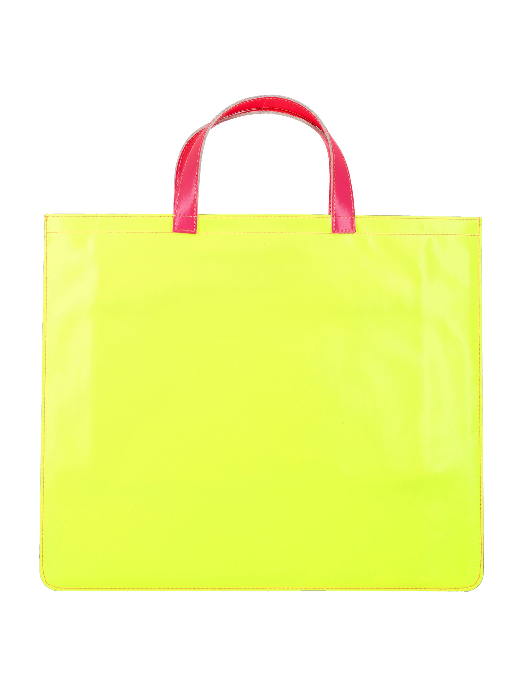 Comme Des Garçons Wallet Fluo Leather Tote Yellow/orange Goat