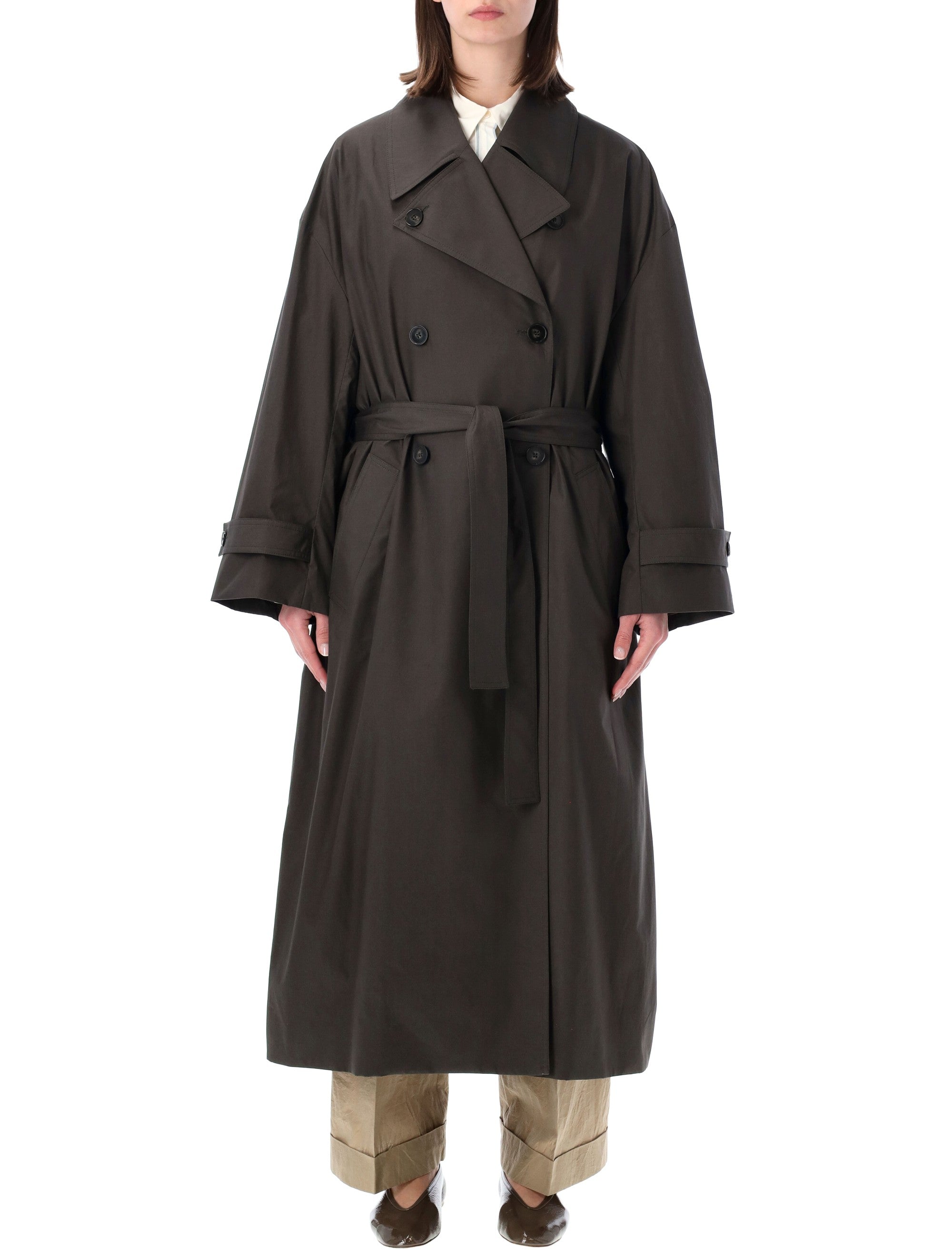 Soeur Helio Cotton Poplin Trench Anthracite Fonce Coat