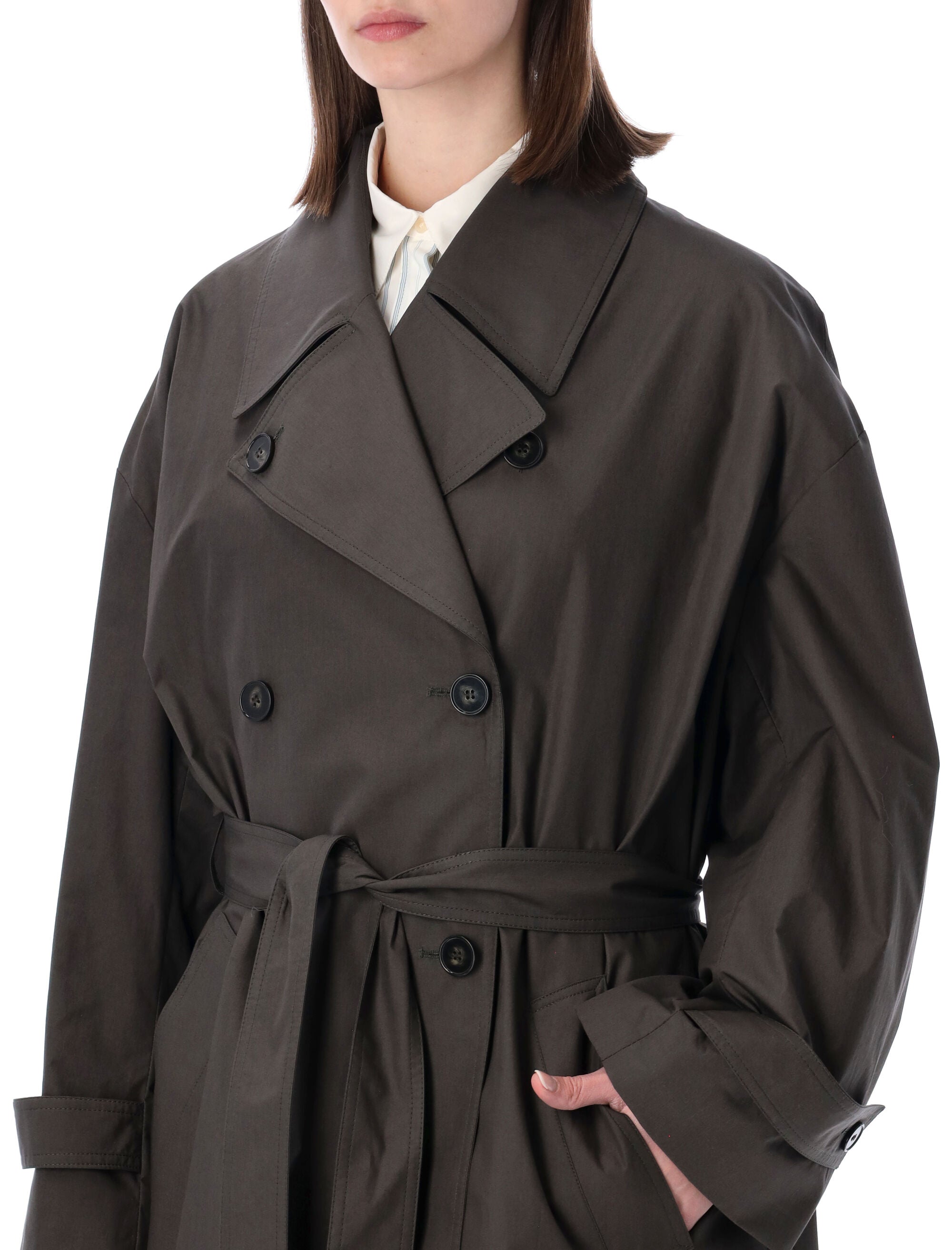 Soeur Helio Cotton Poplin Trench Anthracite Fonce Coat
