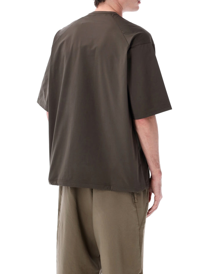 Goldwin Shirring Hem T-Shirt Jet Brown Polyester