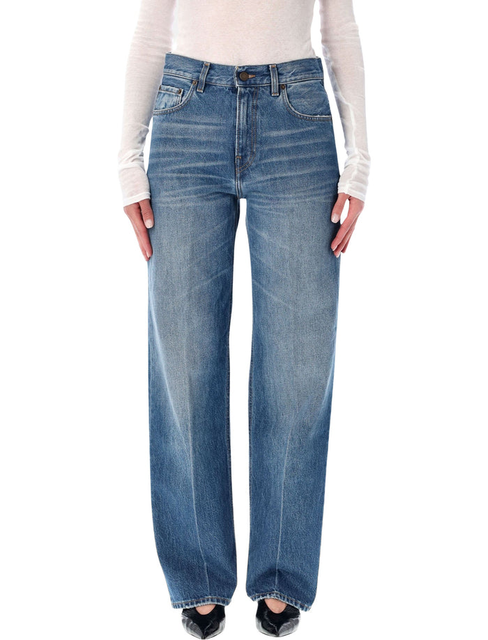 Haikure Bonnie Straight-Leg Denim Jeans Real Blue Cotton