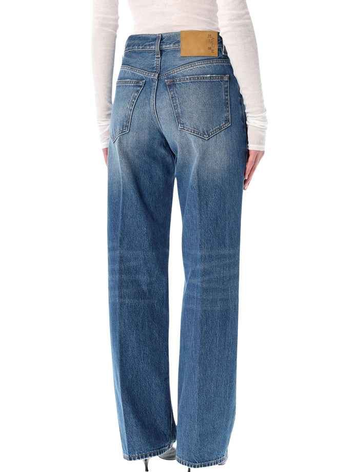 Haikure Bonnie Straight-Leg Denim Jeans Real Blue Cotton