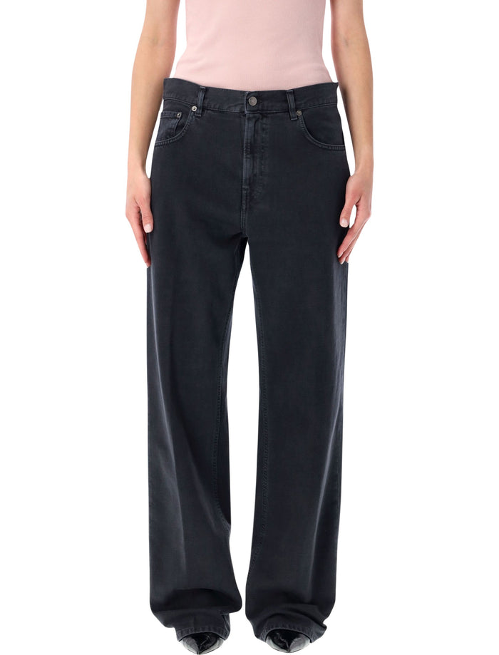 Haikure Bonnie Straight-Leg Denim Jeans Carbon Cotton